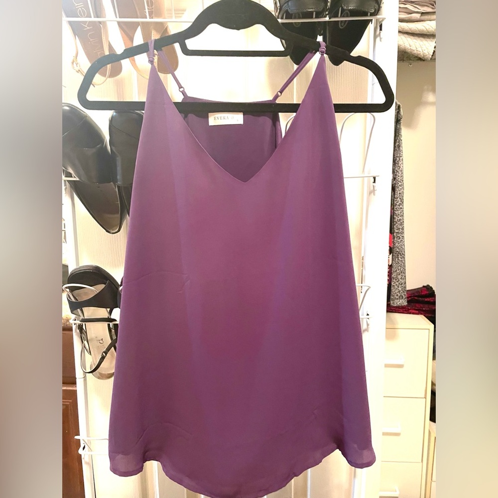 Women’s Evera B Sleeveless Blouse, size L, Eggplant/Purple